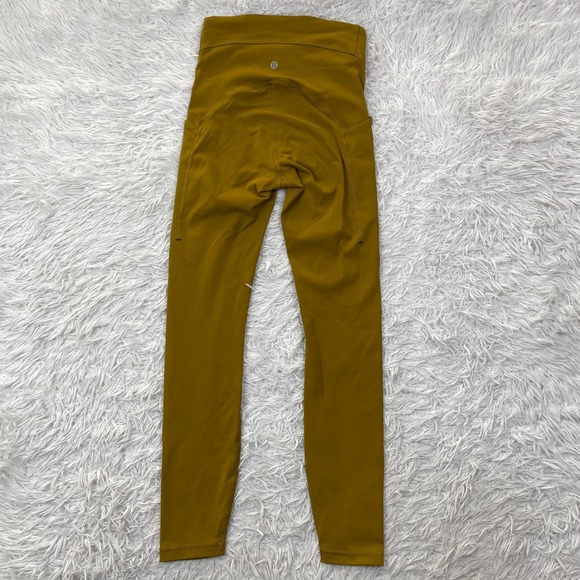 Lululemon Pants Womens 4 Gold Spice Power Thru High Rise Tight 25" Leggings Yoga - Picture 9 of 12